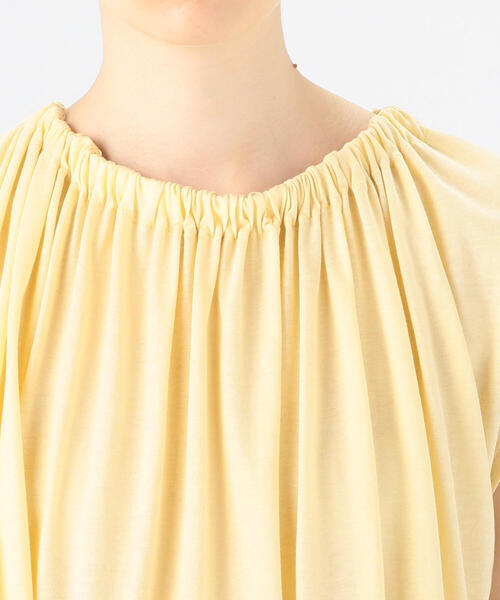 TOMORROWLAND (トゥモローランド)の「ドライガーゼジャージー ネックギャザープルオーバー(Tシャツ/カットソー・レディース・ホワイト/ライトブルー/イエロー・S)」の6枚目の写真