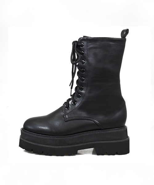 NOFALL（ノーフォール）の「トラックソールレースアップミドルブーツ（ブーツ・レディース・ホワイト/ブラック・LL/3L/S/M/L）」の3枚目の写真