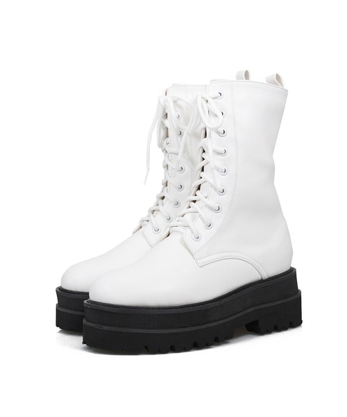 NOFALL（ノーフォール）の「トラックソールレースアップミドルブーツ（ブーツ・レディース・ホワイト/ブラック・LL/3L/S/M/L）」の13枚目の写真
