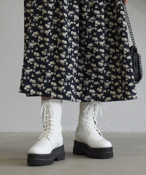 NOFALL（ノーフォール）の「トラックソールレースアップミドルブーツ（ブーツ・レディース・ホワイト/ブラック・LL/3L/S/M/L）」の18枚目の写真