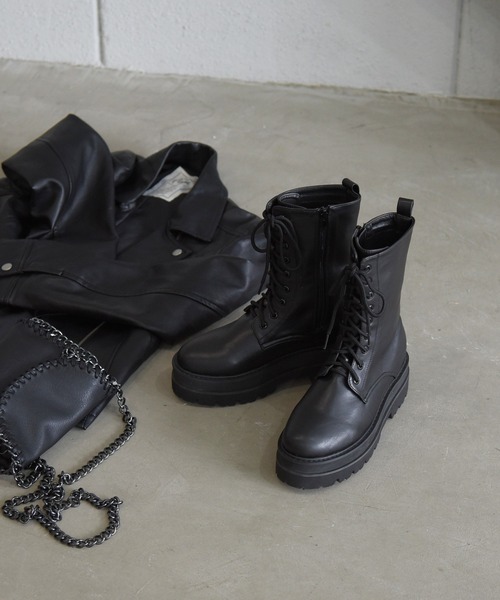 NOFALL（ノーフォール）の「トラックソールレースアップミドルブーツ（ブーツ・レディース・ホワイト/ブラック・LL/3L/S/M/L）」の10枚目の写真