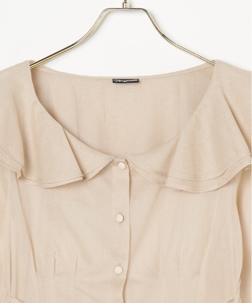 Verybrain（ベリーブレイン）の「very brain/VB-146 ﾀﾞﾌﾞﾙｶﾗｰBL（シャツ/ブラウス・レディース・ベージュ/ホワイト・M）」の17枚目の写真