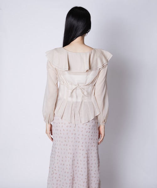 Verybrain（ベリーブレイン）の「very brain/VB-146 ﾀﾞﾌﾞﾙｶﾗｰBL（シャツ/ブラウス・レディース・ベージュ/ホワイト・M）」の7枚目の写真