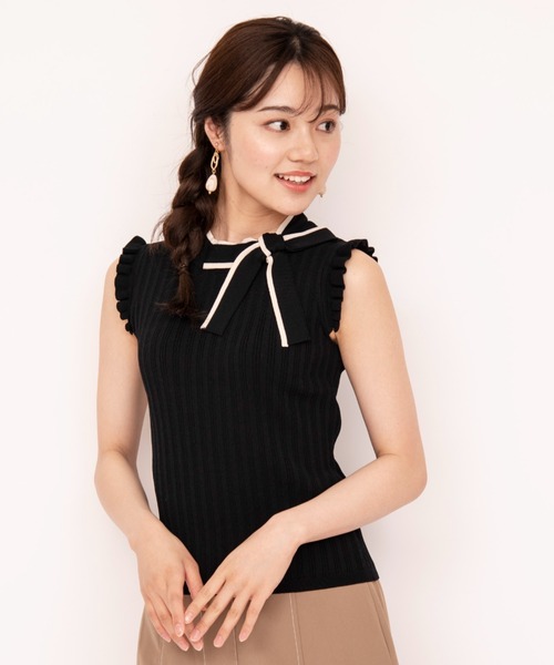 WILLSELECTION(ウィルセレクション)の「配色リボンネックニット(ニット/セーター・レディース・ボルドー/ブラウン/ブラック系その他・MEDIUM)」の21枚目の写真