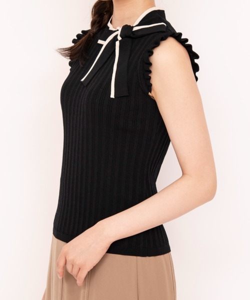 WILLSELECTION(ウィルセレクション)の「配色リボンネックニット(ニット/セーター・レディース・ボルドー/ブラウン/ブラック系その他・MEDIUM)」の14枚目の写真