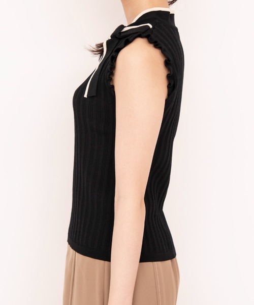 WILLSELECTION(ウィルセレクション)の「配色リボンネックニット(ニット/セーター・レディース・ボルドー/ブラウン/ブラック系その他・MEDIUM)」の10枚目の写真