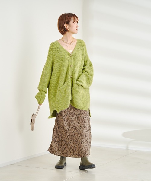 DouDou（ドゥドゥ）の「【WEB限定】プリントマーメイドスカート（スカート・レディース・カーキ/ブラック・FREE）」の4枚目の写真