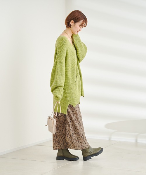 DouDou（ドゥドゥ）の「【WEB限定】プリントマーメイドスカート（スカート・レディース・カーキ/ブラック・FREE）」の5枚目の写真