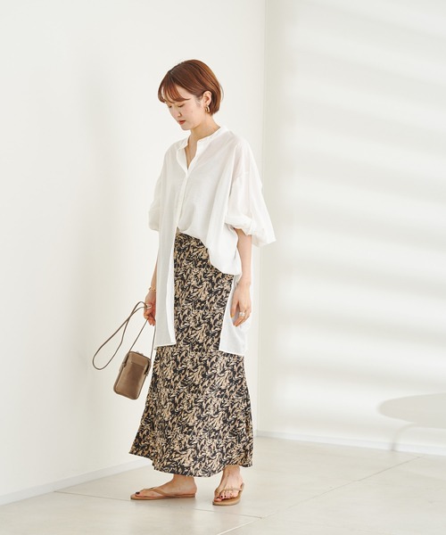 DouDou（ドゥドゥ）の「【WEB限定】プリントマーメイドスカート（スカート・レディース・カーキ/ブラック・FREE）」の15枚目の写真