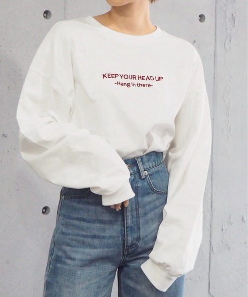tiptop(ティップトップ)の「綿100%フロントロゴBIGロンT(Tシャツ/カットソー・レディース・オフホワイト/ホワイト系その他/ブラック系その他/スミクロ/ホワイト系その他2/ホワイト系その他3/ホワイト系その他4/ホワイト系その他5/ブラック系その他2・FREE)」の3枚目の写真