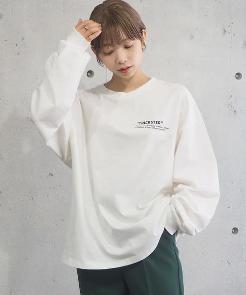 tiptop(ティップトップ)の「綿100%フロントロゴBIGロンT(Tシャツ/カットソー・レディース・オフホワイト/ホワイト系その他/ブラック系その他/スミクロ/ホワイト系その他2/ホワイト系その他3/ホワイト系その他4/ホワイト系その他5/ブラック系その他2・FREE)」の4枚目の写真