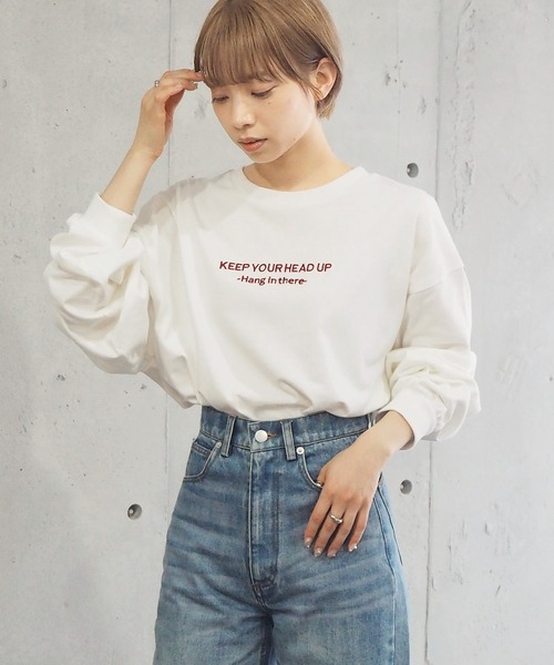 tiptop(ティップトップ)の「綿100%フロントロゴBIGロンT(Tシャツ/カットソー・レディース・オフホワイト/ホワイト系その他/ブラック系その他/スミクロ/ホワイト系その他2/ホワイト系その他3/ホワイト系その他4/ホワイト系その他5/ブラック系その他2・FREE)」の16枚目の写真