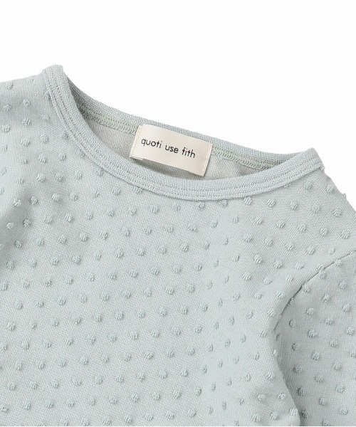 quoti use fith(クゥオティ ユース フィス)の「ドット天竺×コットンブロード 長袖 ひざ下丈ワンピース(ワンピース・キッズ・アイボリー/ブルー/ネイビー・110/90/100/120/80/130)」の18枚目の写真
