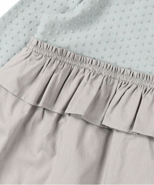 quoti use fith(クゥオティ ユース フィス)の「ドット天竺×コットンブロード 長袖 ひざ下丈ワンピース(ワンピース・キッズ・アイボリー/ブルー/ネイビー・110/90/100/120/80/130)」の19枚目の写真