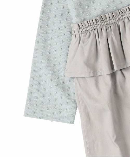 quoti use fith(クゥオティ ユース フィス)の「ドット天竺×コットンブロード 長袖 ひざ下丈ワンピース(ワンピース・キッズ・アイボリー/ブルー/ネイビー・110/90/100/120/80/130)」の20枚目の写真