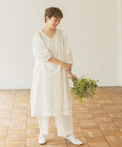 and R(アンドアール)の「バルーンレースワンピースチュニック(チュニック・レディース・ブラック/ホワイト・FREE)」の11枚目の写真