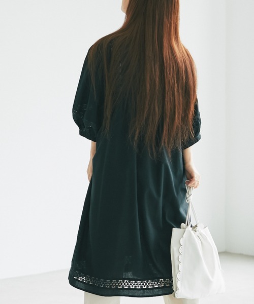 and R(アンドアール)の「バルーンレースワンピースチュニック(チュニック・レディース・ブラック/ホワイト・FREE)」の5枚目の写真