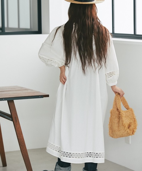 and R(アンドアール)の「バルーンレースワンピースチュニック(チュニック・レディース・ブラック/ホワイト・FREE)」の16枚目の写真