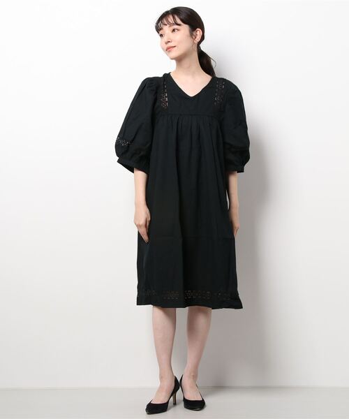 and R(アンドアール)の「バルーンレースワンピースチュニック(チュニック・レディース・ブラック/ホワイト・FREE)」の14枚目の写真