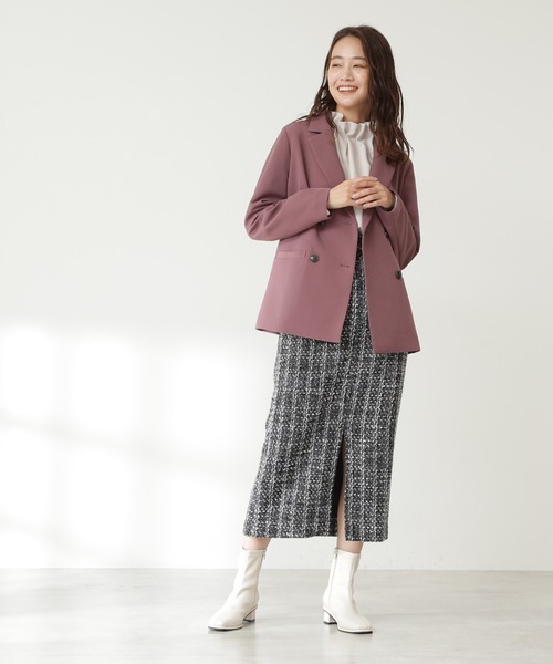 N.（N. Natural Beauty Basic）（エヌエヌナチュラルビューティーベーシック）の「【追加生産】◆ダブルブレストコンパクトテーラードジャケット（テーラードジャケット・レディース・ブラウン/ピンク・MEDIUM）」の3枚目の写真