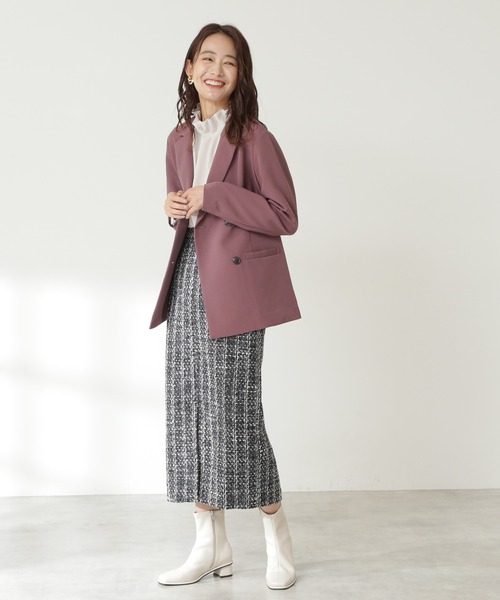 N.（N. Natural Beauty Basic）（エヌエヌナチュラルビューティーベーシック）の「【追加生産】◆ダブルブレストコンパクトテーラードジャケット（テーラードジャケット・レディース・ブラウン/ピンク・MEDIUM）」の5枚目の写真