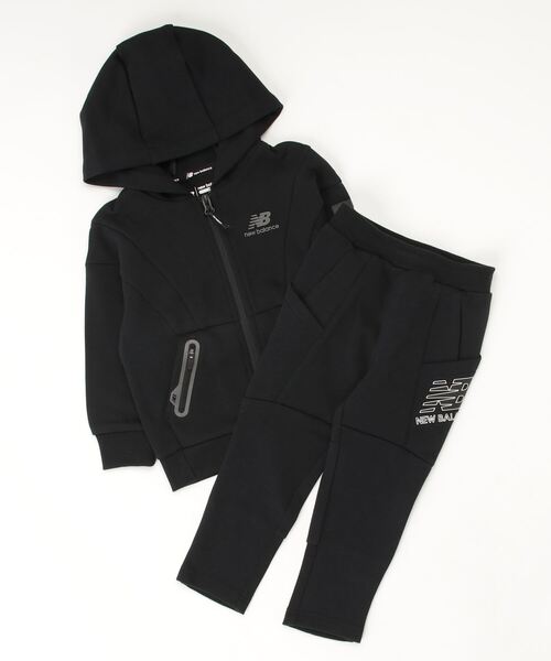 NEW BALANCE(ニューバランス)の「フーディージップアップセット(セットアップ・キッズ・ブラック・110/145/130/120/100)」の1枚目の写真