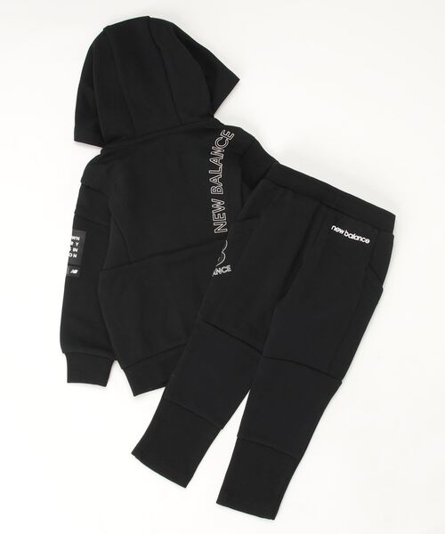 NEW BALANCE(ニューバランス)の「フーディージップアップセット(セットアップ・キッズ・ブラック・110/145/130/120/100)」の2枚目の写真