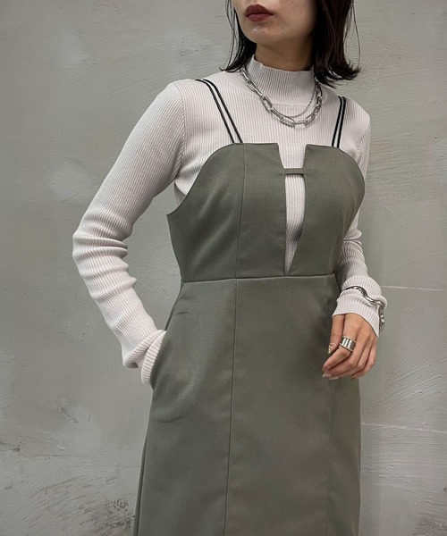 &g'aime（アンジェム）の「【&g’aime】バックベルトキャミワンピース（ワンピース・レディース・ブラック/ブラウン/カーキ・FREE）」の3枚目の写真