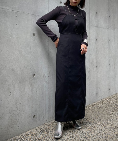 &g'aime（アンジェム）の「【&g’aime】バックベルトキャミワンピース（ワンピース・レディース・ブラック/ブラウン/カーキ・FREE）」の2枚目の写真