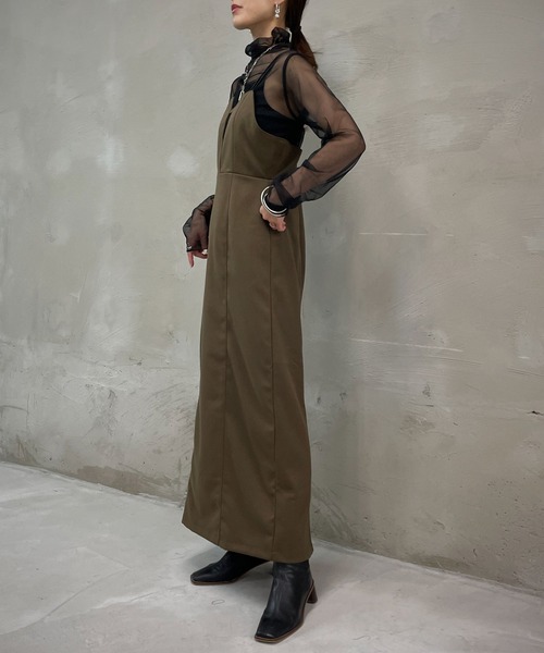 &g'aime（アンジェム）の「【&g’aime】バックベルトキャミワンピース（ワンピース・レディース・ブラック/ブラウン/カーキ・FREE）」の14枚目の写真