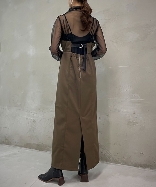 &g'aime（アンジェム）の「【&g’aime】バックベルトキャミワンピース（ワンピース・レディース・ブラック/ブラウン/カーキ・FREE）」の19枚目の写真