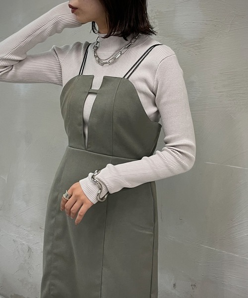 &g'aime（アンジェム）の「【&g’aime】バックベルトキャミワンピース（ワンピース・レディース・ブラック/ブラウン/カーキ・FREE）」の6枚目の写真