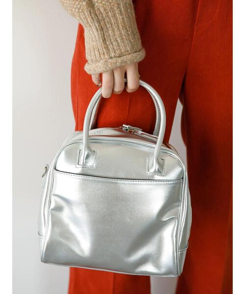 koe(コエ)の「スクエア2WAYミニボストン*(トートバッグ・レディース・アイボリー/ブラック/シルバー・FREE)」の8枚目の写真