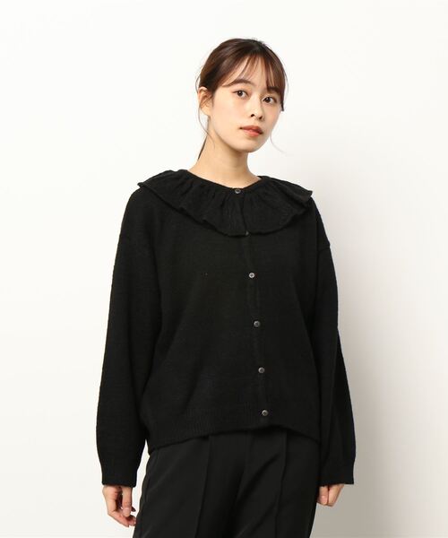 Samansa Mos2（サマンサ モスモス）の「フリル衿ニット（ニット/セーター・レディース・ブラック/モカ/キナリ・ﾌﾘ-）」の7枚目の写真