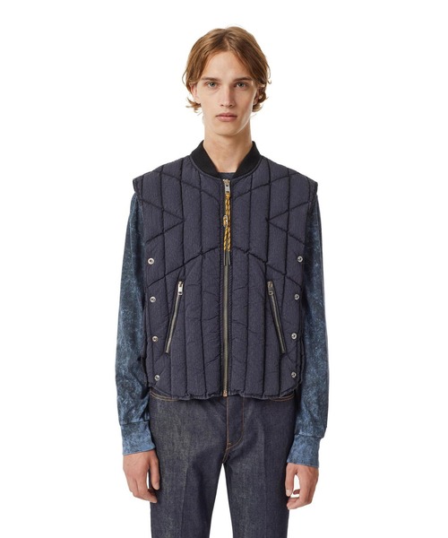 DIESEL(ディーゼル)の「メンズ ジャケット ベスト ダウン ジップアップ(ダウンベスト・メンズ・ブラック・LARGE/MEDIUM)」の1枚目の写真