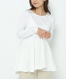 mysty woman | ニットやスウェットの下に　レイヤード異素材プルオーバー 259612(Tシャツ/カットソー)