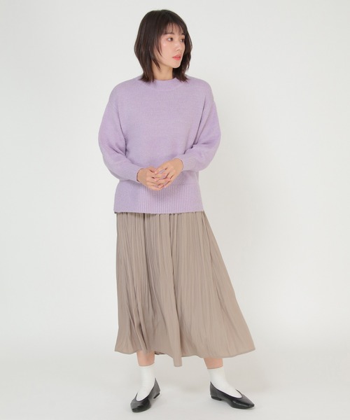ikka（イッカ）の「割繊(かっせん)消しプリーツスカート（スカート・レディース・チャコールグレー/マジェンタ/イエロー/ダークベージュ/オフホワイト/パープル・M/L）」の13枚目の写真