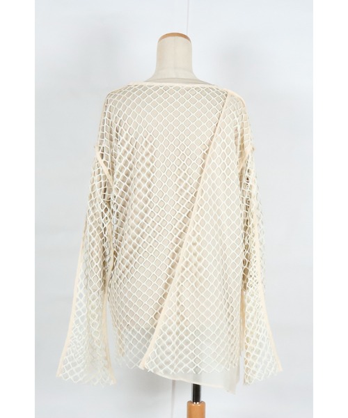 AULA AILA（アウラアイラ）の「メッシュレイヤードトップス（Tシャツ/カットソー・レディース・ブラック/グレー/オレンジ/アイボリー・0）」の11枚目の写真