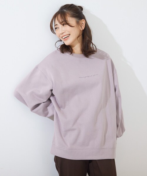 SHOO・LA・RUE（シューラルー）の「◆裏起毛ロゴプルオーバー（スウェット・レディース・チャコールグレー/ナチュラル/ブルー/ブラック系/ブラウン系その他2/ピンク系1・00）」の6枚目の写真