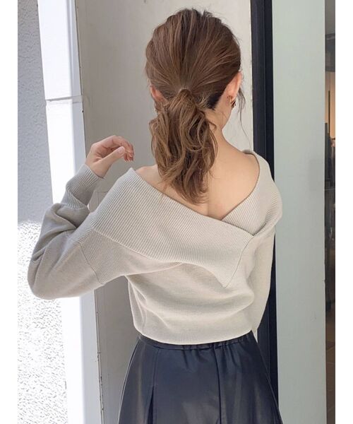 dazzlin（ダズリン）の「Vリブネックニットトップス（ニット/セーター・レディース・ブラック/ブラウン/オフホワイト/ピンク/ブルー/グリーン/グレー/パープル・FREE）」の20枚目の写真