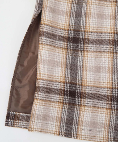 titivate（ティティベイト）の「ﾁｪｯｸﾀﾞﾌﾞﾙｵｰﾊﾞｰｺｰﾄ（チェスターコート・レディース・ベージュ/ブラウン/グレー/アイボリー・FREE）」の7枚目の写真