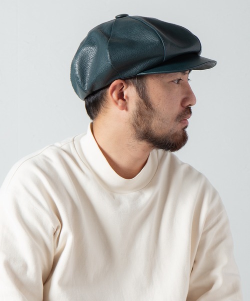 Retter（レッター）の「ヌメシュリンクキャス / Shrink Leather Cas（キャスケット・メンズ・グリーン・MEDIUM/LARGE）」の11枚目の写真