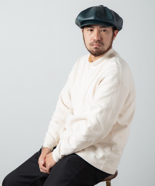 Retter（レッター）の「ヌメシュリンクキャス / Shrink Leather Cas（キャスケット・メンズ・グリーン・MEDIUM/LARGE）」の7枚目の写真