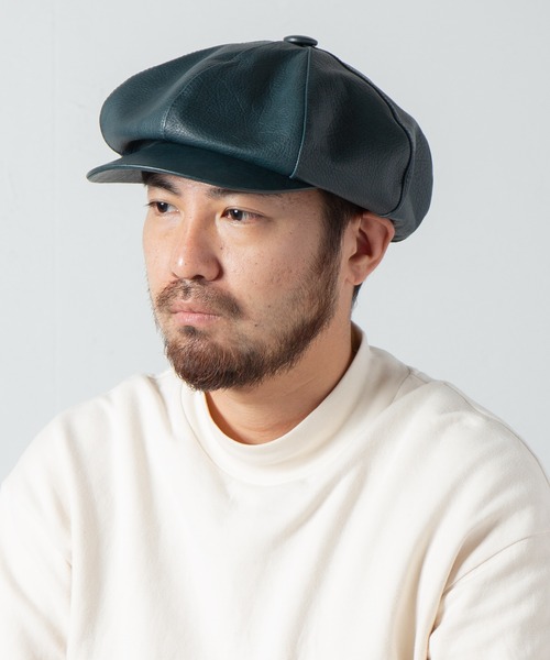 Retter（レッター）の「ヌメシュリンクキャス / Shrink Leather Cas（キャスケット・メンズ・グリーン・MEDIUM/LARGE）」の6枚目の写真