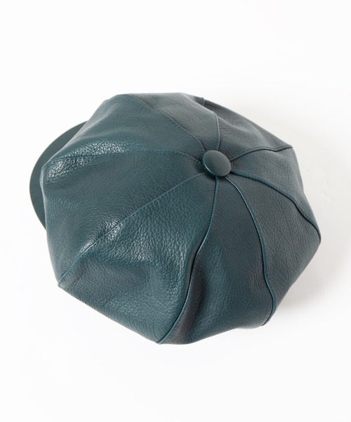 Retter（レッター）の「ヌメシュリンクキャス / Shrink Leather Cas（キャスケット・メンズ・グリーン・MEDIUM/LARGE）」の5枚目の写真