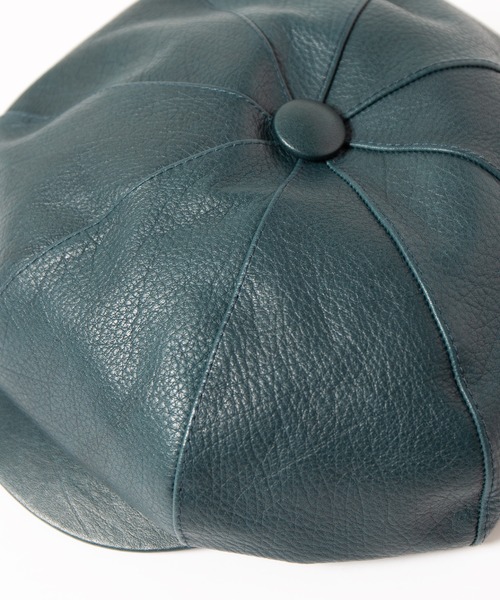 Retter（レッター）の「ヌメシュリンクキャス / Shrink Leather Cas（キャスケット・メンズ・グリーン・MEDIUM/LARGE）」の4枚目の写真