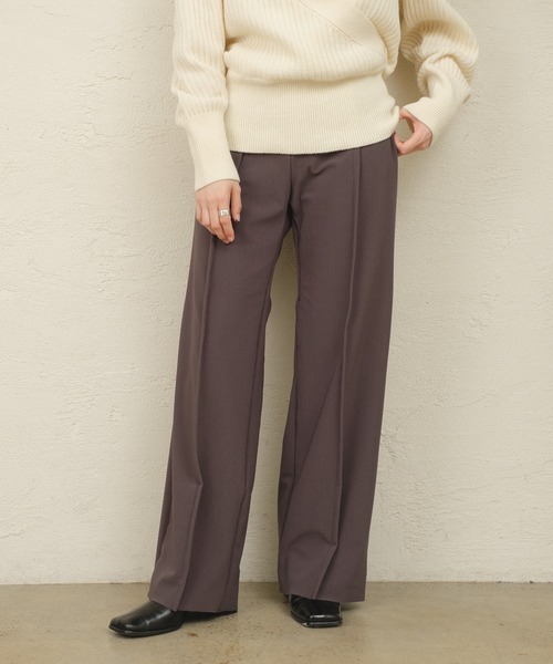ONEME（ワンム）の「【 ONEME 】 ピンタックニットパンツ（その他パンツ・レディース・チャコールグレー/グレイッシュベージュ・FREE）」の2枚目の写真