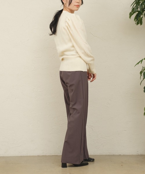ONEME（ワンム）の「【 ONEME 】 ピンタックニットパンツ（その他パンツ・レディース・チャコールグレー/グレイッシュベージュ・FREE）」の5枚目の写真