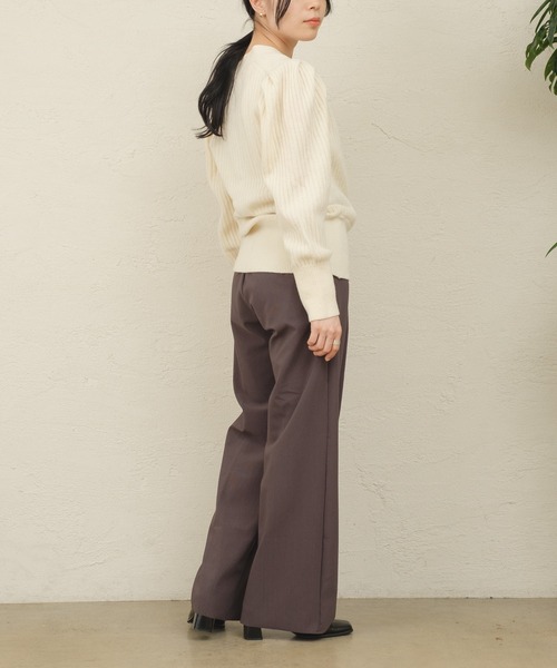 ONEME（ワンム）の「【 ONEME 】 ピンタックニットパンツ（その他パンツ・レディース・チャコールグレー/グレイッシュベージュ・FREE）」の6枚目の写真