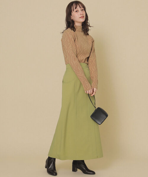 Ray BEAMS（レイビームス）の「Ray BEAMS / ライン ジャカード ハイネック ニット（ニット/セーター・レディース・ホワイト/ベージュ・ONE SIZE）」の9枚目の写真